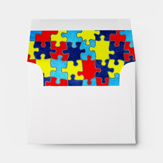 Autism Awareness-Puzzle by Shirley Taylor Envelopes (Back (Bottom))