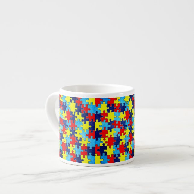 Autism Awareness-Puzzle by Shirley Taylor Espresso Cup (Front Left)