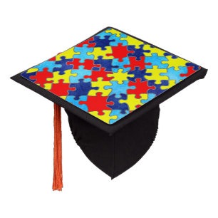 Autism Awareness-Puzzle by Shirley Taylor Graduation Cap Topper