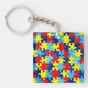 Autism Awareness-Puzzle by Shirley Taylor Keychain