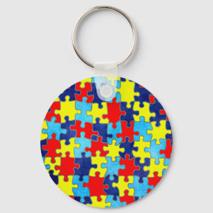 Autism Awareness-Puzzle by Shirley Taylor Keychain