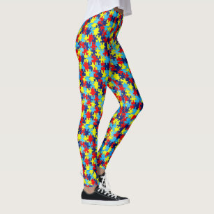 Autism Awareness-Puzzle by Shirley Taylor Leggings