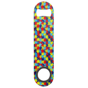 Autism Awareness-Puzzle by Shirley Taylor Speed Bottle Opener