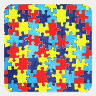 Autism Awareness-Puzzle by Shirley Taylor Square Sticker