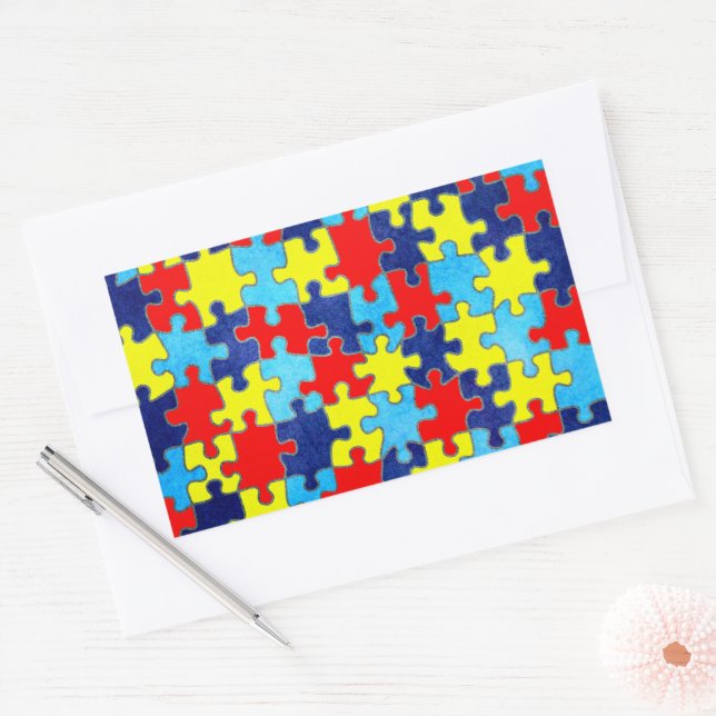 Autism Awareness-Puzzle by Shirley Taylor Sticker (Envelope)