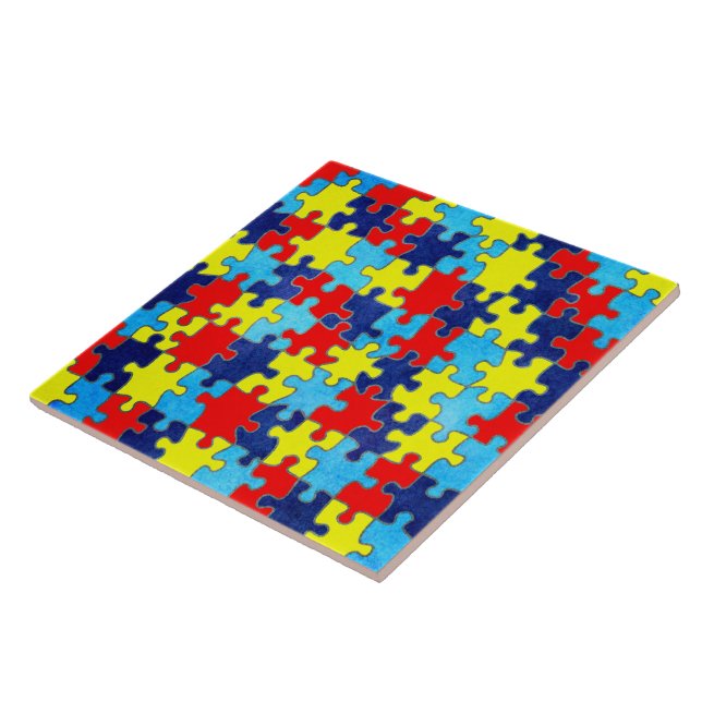 Autism Awareness-Puzzle by Shirley Taylor Tile (Side)