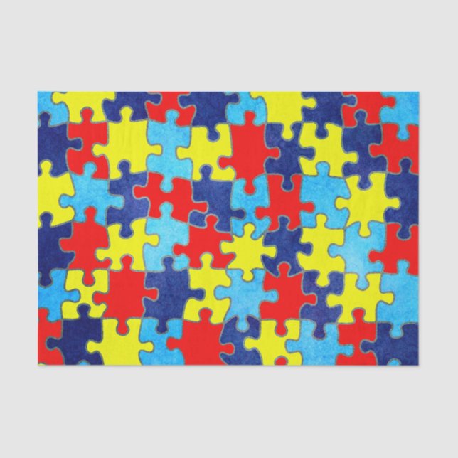 Autism Awareness-Puzzle by Shirley Taylor Tissue Paper (Front)