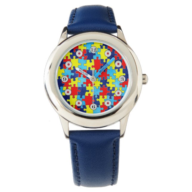 Autism Awareness-Puzzle by Shirley Taylor Watch (Front)