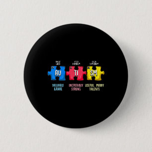 Autism Awareness Puzzle Chemical Element 2 Inch Round Button