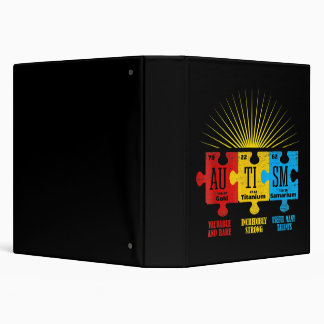 Autism Awareness Puzzle Chemical Element T-Shirt14 Binder