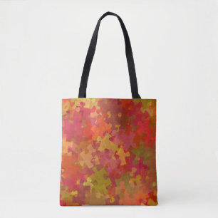Autism Awareness Puzzle Collage Art Tote Bag