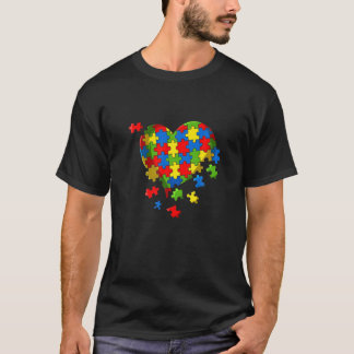 Autism Awareness Puzzle Heart Be Kind Accept Kids T-Shirt