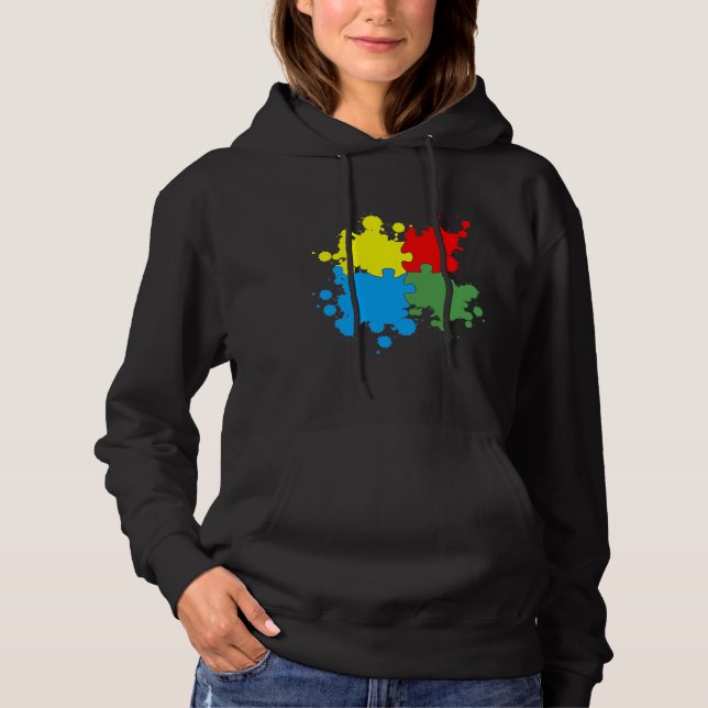 Autism Awareness  Puzzle Hoodie (Front)