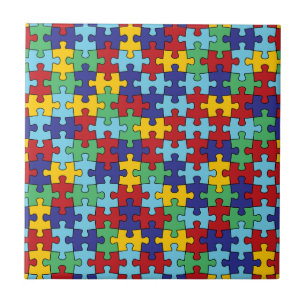 Autism Awareness Puzzle Pattern Tile