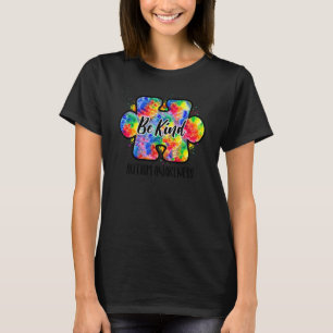 Autism Awareness Puzzle Piece Be Kind Tie Dye Rain T-Shirt