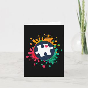 Autism Awareness Puzzle Piece Love Autistic Suppor Card