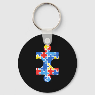Autism Awareness Puzzle Piece Pocket Shirt Autisti Keychain
