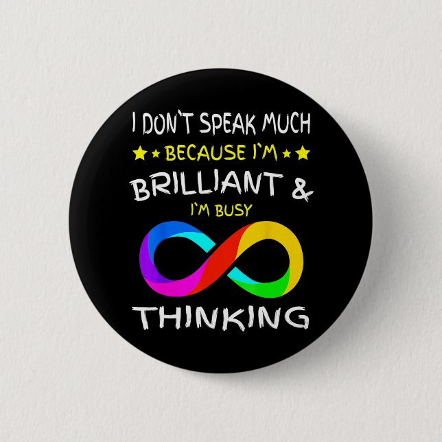 Autism Awareness Puzzle Piece Rainbow Infinity Aut 2 Inch Round Button (Front)