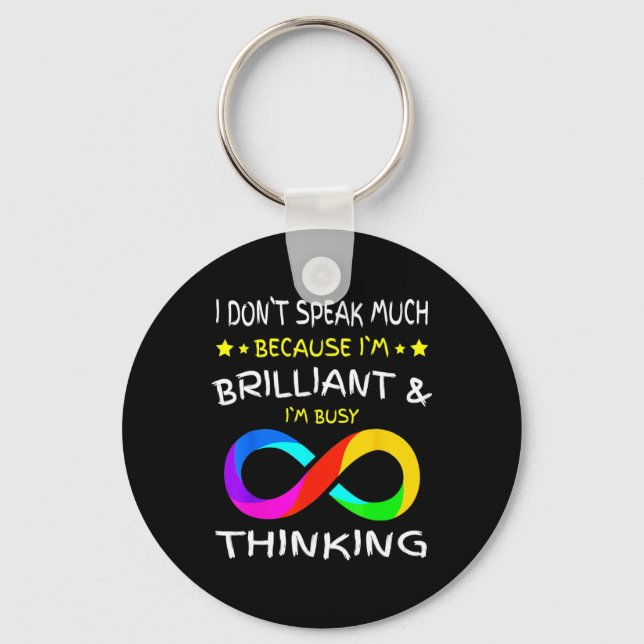 Autism Awareness Puzzle Piece Rainbow Infinity Aut Keychain (Front)