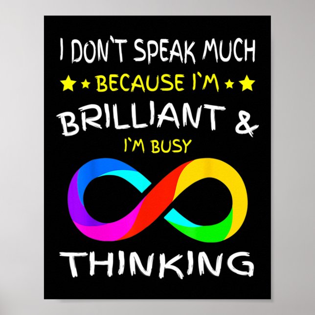 Autism Awareness Puzzle Piece Rainbow Infinity Aut Poster (Front)