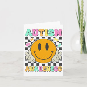 Autism Awareness Puzzle Piece Smile Face Autism Mo Card