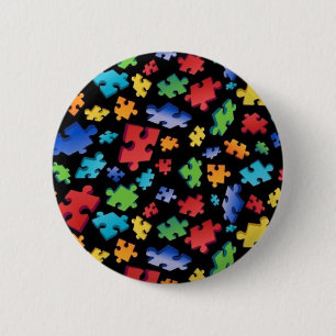 Autism Awareness Puzzle Pieces 2 Inch Round Button