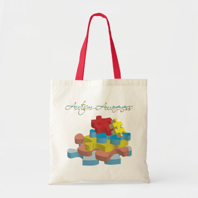 Autism Awareness Puzzle Pieces Bag (Front)