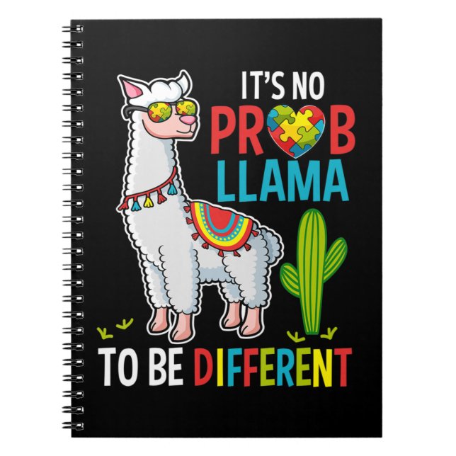 Autism Awareness Puzzle Pieces design features a l Notebook (Front)