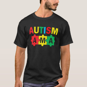 Autism Awareness Puzzle Ribbon Proud Autism Ama T-Shirt