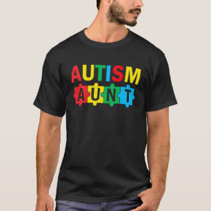 Autism Awareness Puzzle Ribbon Proud Autism Aunt T-Shirt