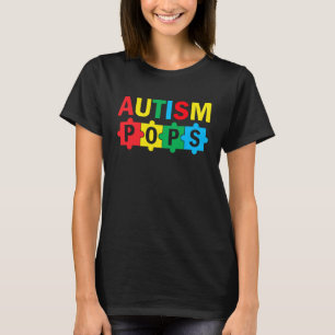 Autism Awareness Puzzle Ribbon Proud Autism Pops T-Shirt