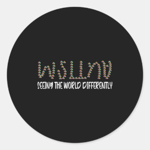 Autism Awareness Puzzle Seeing The World Different Classic Round Sticker