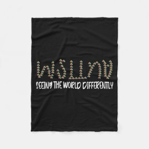 Autism Awareness Puzzle Seeing The World Different Fleece Blanket