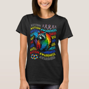 Autism Awareness Raccoon For Teacher Autism Moms D T-Shirt
