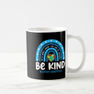 Autism Awareness Rainbow In April We Wear Blue Rib Coffee Mug