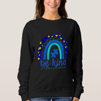 Autism Awareness Rainbow Leopard Be K Ind Women Gi Sweatshirt