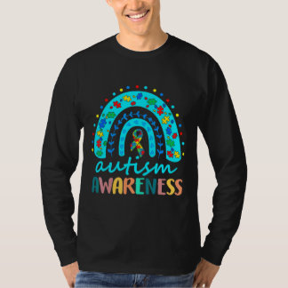 Autism Awareness Rainbow Puzzle Autism Awareness M T-Shirt