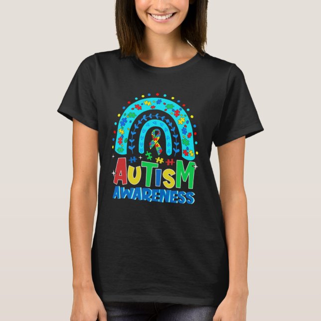 Autism Awareness  Rainbow Puzzle Autism Awareness  T-Shirt (Front)