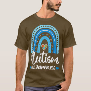 Autism Awareness Rainbows Love Gift Bue April  T-Shirt