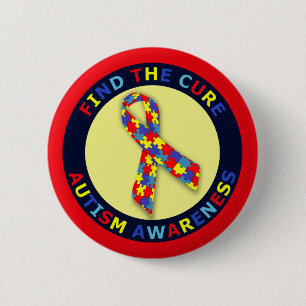 Autism Awareness Ribbon 2 Inch Round Button