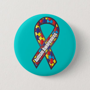 Autism Awareness Ribbon 2 Inch Round Button