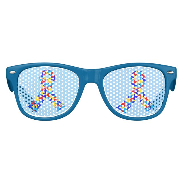 Autism Awareness Ribbon Cute Blue Kids Sunglasses (Front)