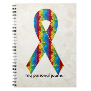 Autism Awareness Ribbon Design 2 Notebook