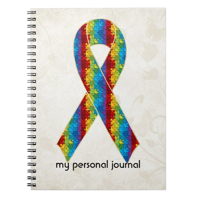 Autism Awareness Ribbon Design 2 Notebook (Front)