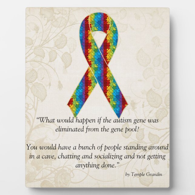 Autism Awareness Ribbon Design 2 Plaque (Front)