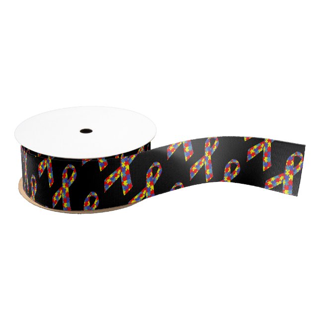 Autism Awareness Ribbon Grosgrain Ribbon (Spool)