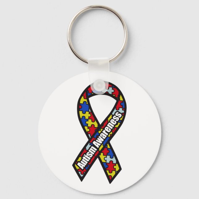 Autism Awareness Ribbon Keychain (Front)