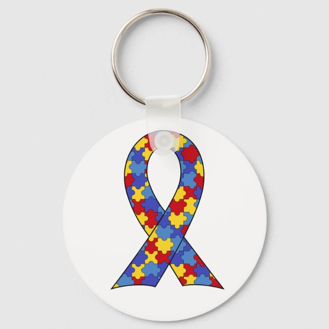 Autism Awareness  Ribbon Keychain (Front)