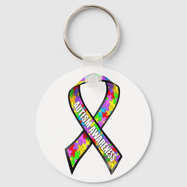 Autism awareness ribbon keychain (Front)