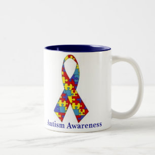 Autism Awareness Ribbon Two-Tone Coffee Mug